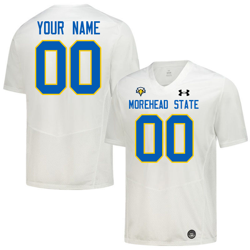 Custom Morehead State Eagles Name And Number Football Jerseys-White